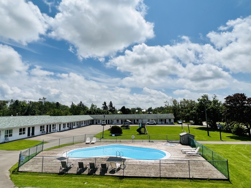 Pool view at Anne Shirley Motel & Cottages